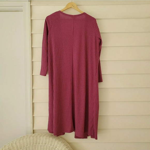 🚫SOLD🚫Lularoe sarah ribbed mauve pocketed duster - Picture 3 of 5